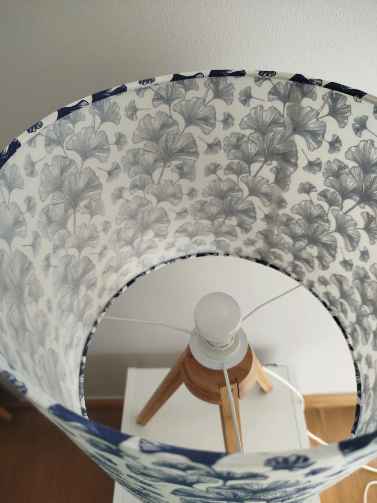 White and blue floral lampshade (3)